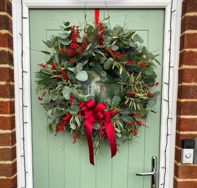 Christmas berry door wreath